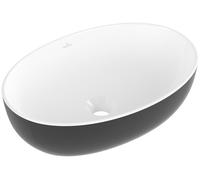 Villeroy & Boch Artis lavabo 48x32.5 cm ovale à poser blanc-noir mat 438848BCT8