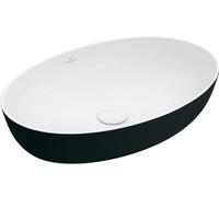 Villeroy & Boch Artis vasque à poser 419861BCT8 61x41cm, sans trou pour robinetterie, sans trop-plein, Coal Black