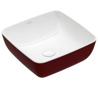 Villeroy & Boch Artis, lavabo à poser, carré, sans trop-plein, 410x410mm, 417841BCS9, Couleur: Bordeaux