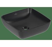 Villeroy & Boch Artis, lavabo à poser, carré, sans trop-plein, 410x410mm, 417841R7, Couleur: Noir pur CeramicPlus