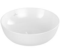 Villeroy & Boch Artis, lavabo à poser, rond, sans trop-plein, 430x430mm, 417943RW, Couleur: Blanc pierre CéramiquePlus