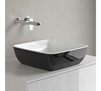 Villeroy & Boch Artis vasque à poser 417841BCT8 41x41cm, sans trou pour robinetterie, sans trop-plein, Coal Black