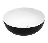 Villeroy & Boch Artis vasque à poser - ronde Ø43x12.5cm - sans trou de robinetterie sans trop-plein coal black 417943bct8