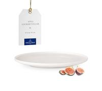 Villeroy & Boch - Assiette gourmet Afina en porcelaine premium, grande assiette pour servir, Fabriquée en Allemagne, compatible lave-vaisselle et micro-ondes, empilable, blanche