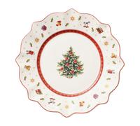 Villeroy & Boch Toy's Delight Assiette petit-déjeuner, 24 cm, Porcelaine Premium, Blanc/Rouge