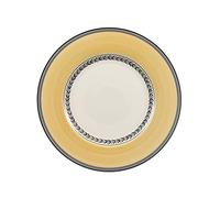 Villeroy & Boch Audun Fleur Assiette plate, 27 cm, Porcelaine Premium, Blanc/Gris/Jaune