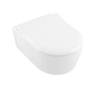 Villeroy & Boch Avento abattant de WC - SlimSeat avec couvercle avec SoftClose et QuickRelease avec charnières en inox blanc 9m87s101