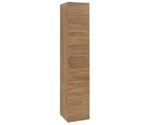 Villeroy & Boch Avento Armoire haute, 2 portes, charnières à gauche, 350x1760x404mm, poignée chrome brillant, A89400RH, Couleur: Chêne du Kansas