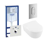 Villeroy & Boch Avento Cuvette y compris réservoir encastré et plaque de commande verticale chrome 0729205/0729240/sw59891/