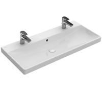 Villeroy & Boch Avento Plan vasque double l : 100 P : 47 cm blanc, avec trop-plein 4156A401