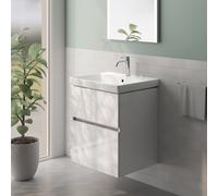Villeroy & Boch Avento Lavabo avec meuble bas evineo ineo5 evo l: 58 cm, 2 tiroirs, avec poignée encastrée,, 415860R1+BE0723WH,