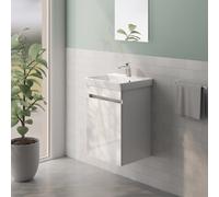 Villeroy & Boch Avento Lave-mains avec meuble bas evineo ineo5 evo l: 43 cm, 1 porte, avec poignée encastrée,, 735845R1+BE0722WH,