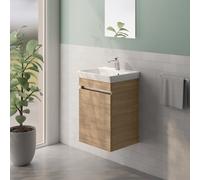 Villeroy & Boch Avento Lave-mains avec meuble bas evineo ineo5 evo l: 43 cm, 1 porte, avec poignée encastrée,, 735845R1+BE0722OA,