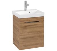 Villeroy & Boch Avento Meuble sous lavabo, 1 porte, charnières à gauche, 430x514x384mm, poignée chrome brillant, A88700RH, Couleur: Chêne du Kansas