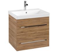 Villeroy & Boch Avento meuble sous lavabo, 2 tiroirs, 580x514x484mm, poignée chrome brillant, A88900RH, Couleur: Chêne du Kansas
