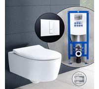 Villeroy & Boch Avento Pack complet Cuvette suspendue et bâti-support neeos,, 5656RSR1+16791WH#SET,