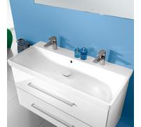 Villeroy & Boch Avento Plan vasque double l : 100 P : 47 cm blanc, avec trop-plein 4156A401