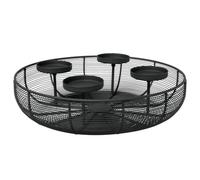 Villeroy & Boch - Black Xmas Couronne de l’Avent, 37 x 10 cm, décoration de Noël en métal, Noir