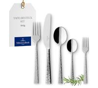 Villeroy & Boch - Blacksmith Ménagère Couverts 30 Pièces pour 6 Personnes Argent, Garanti Lave-Vaisselle, Couvert En Inox, Ensemble Couvert Platine, Set de Couverts de Table, Acier Inoxydable