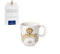 Villeroy & Boch - Boho kids Roar like a lion Grande tasse pour enfants avec anse, Tasse en porcelaine, Vaisselle pour enfants, Lavable au lave-vaisselle, Compatible micro-ondes, Multicolore