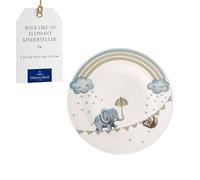 Villeroy & Boch - Boho kids Walk like an elephant Assiette pour enfants, Assiette en porcelaine de style bohème, Ø 21,5 cm, Lavable au lave-vaisselle, Compatible micro-ondes, Multicolore