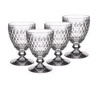 Villeroy & Boch Boston fabriqué en verre en cristal avec motif facette, haut de gamme et solide 12 cm, 4 x verre à vin blanc, porcelaine, blanc, 17 x 17 x 13 cm, 4 unités de