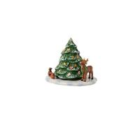 Villeroy & Boch - Christmas Toy’s Memory Sapin de Noël avec des Animaux de la forêt, Figurine décorative en Porcelaine Dure, Convient pour Les Bougies Chauffe-Plat, Multicolore, 23 x 17 x 17 cm