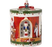 Villeroy & Boch Christmas Toys grand paquet cadeau rond : Le Père Noël apporte des cadeaux 17x17x21,5cm