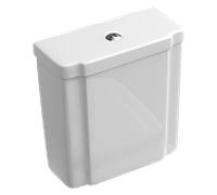 RÃ©servoir de chasse Villeroy & Boch Hommage blanc avec CeramicPlus, bouton Ã©conomique en acier inoxydable - 772116R1
