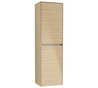 Villeroy & Boch Collaro Armoire haute, 1 porte, charnières à droite, avec panier à linge, 454x1538x349mm, C03401VJ, Couleur: Carcasse/avant : Chêne nordique, poignée : Gris cachemire