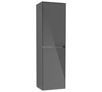 Villeroy & Boch Collaro Armoire haute, 1 porte, charnières à droite, avec panier à linge, 454x1538x349mm, C03401FP, Couleur: Façade/carcasse : Gris brillant, poignée : Graphite