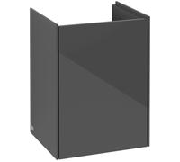Villeroy & Boch Collaro armoire sous lavabo, 1 porte butée à gauche, 410x546x344mm, C00500FP, Couleur: Façade/carcasse : Gris brillant, poignée : Graphite