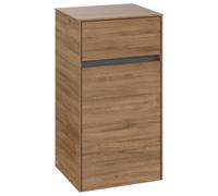 Villeroy & Boch Collaro Armoires latérales 1 porte, charnières à droite, 1 tiroir, 404x748x349mm, C03201RH, Couleur: Façade/carcasse : Chêne du Kansas, poignée : Graphite