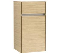 Villeroy & Boch Collaro Armoires latérales 1 porte, charnières à droite, 1 tiroir, 404x748x349mm, C03201VJ, Couleur: Carcasse/avant : Chêne nordique, poignée : Gris cachemire