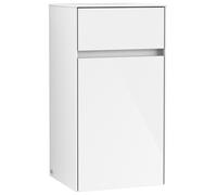 Villeroy & Boch Collaro Armoires latérales 1 porte, charnières à gauche, 1 tiroir, 404x748x349mm, C03200DH, Couleur: Façade/carcasse : Blanc brillant, poignée : Blanc mat