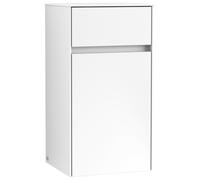 Villeroy & Boch Collaro Armoires latérales 1 porte, charnières à gauche, 1 tiroir, 404x748x349mm, C03200MS, Couleur: Façade/carcasse : blanc mat, poignée : blanc mat