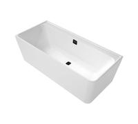 Villeroy & Boch Collaro baignoire d'angle semi-autoportante - 180x80cm - rectangulaire angle gauche trop-plein noir mat Acrylique Blanc Brillant uba180cor9cl00vn01