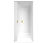 Villeroy & Boch Collaro Duo Baignoires rectangulaires, à encastrer, vidage et trop-plein doré, 1600x750x470mm, UBA160COR2JV-01, Couleur: Blanc alpin