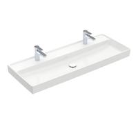 Villeroy & Boch Collaro lavabo meuble - 120x47cm - sans trop-plein avec 2 trous de robinet blanc 4A33C1R1