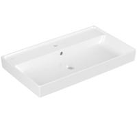Villeroy & Boch Collaro lavabo pour armoire, 1 trou pour robinet, avec trop-plein, côté inférieur poncé, 800x465mm, 4A338GR1, Couleur: Céramique blanche Plus
