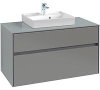 Villeroy & Boch Collaro meuble à lavabo 1000x548x500 mm, 2 tiroirs, pour lavabo au milieu, C01600RH, Couleur: Façade/carcasse : Chêne du Kansas, poignée : Anthracite Matt