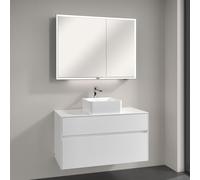 Villeroy & Boch Collaro Meuble avec vasque à poser et armoire de toilette My View Now, 5A5938R1+A95600DH+A4551000, My View Now