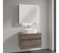 Villeroy & Boch Collaro Meuble avec vasque à poser et armoire de toilette My View Now, 5A6056R1+A95500RK+A4558000, My View Now