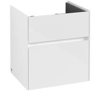 Villeroy & Boch Collaro Meuble sous-lavabo, 2 tiroirs, lavabo au centre, 510x546x414mm, C00700DH, Couleur: Façade/carcasse : Blanc brillant, poignée : Blanc mat