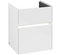 Villeroy & Boch Collaro Meuble sous-lavabo avec éclairage, 460x546x374 mm, 2 tiroirs, C006B0DH, Couleur: Façade/carcasse : Blanc brillant, poignée : Blanc mat