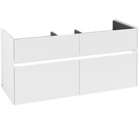 Villeroy & Boch Collaro meuble sous-lavabo avec éclairage, 1154x546x444 mm, 4 tiroirs, C012B0MS, Couleur: Façade/carcasse : blanc mat, poignée : blanc mat