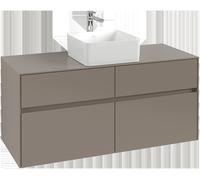 Villeroy und Boch Collaro meuble sous-vasque C04100AH 120x54,8x50cm, lavabo au milieu, bordeaux