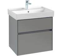 Villeroy & Boch Collaro meuble sous-lavabo 604x546x444 mm, 2 tiroirs, C00900RK, Couleur: Façade/carcasse : Chêne de pierre Poignée : Anthracite Matt