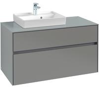 Villeroy & Boch Collaro Meuble sous-lavabo, lavabo à gauche, suspendu, 1000x548x500mm, C01400MS, Couleur: Façade/carcasse : blanc mat, poignée : blanc mat