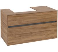 Villeroy & Boch Collaro Meuble sous-lavabo, lavabo à gauche, suspendu, 1000x548x500mm, C01400RH, Couleur: Façade/carcasse : Chêne du Kansas, poignée : Graphite